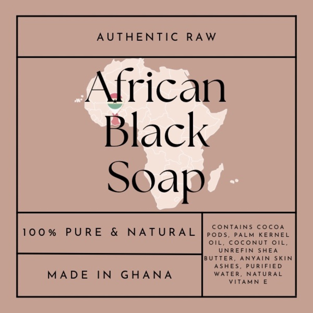 Authentic Raw African Black Soap- 4 oz bar